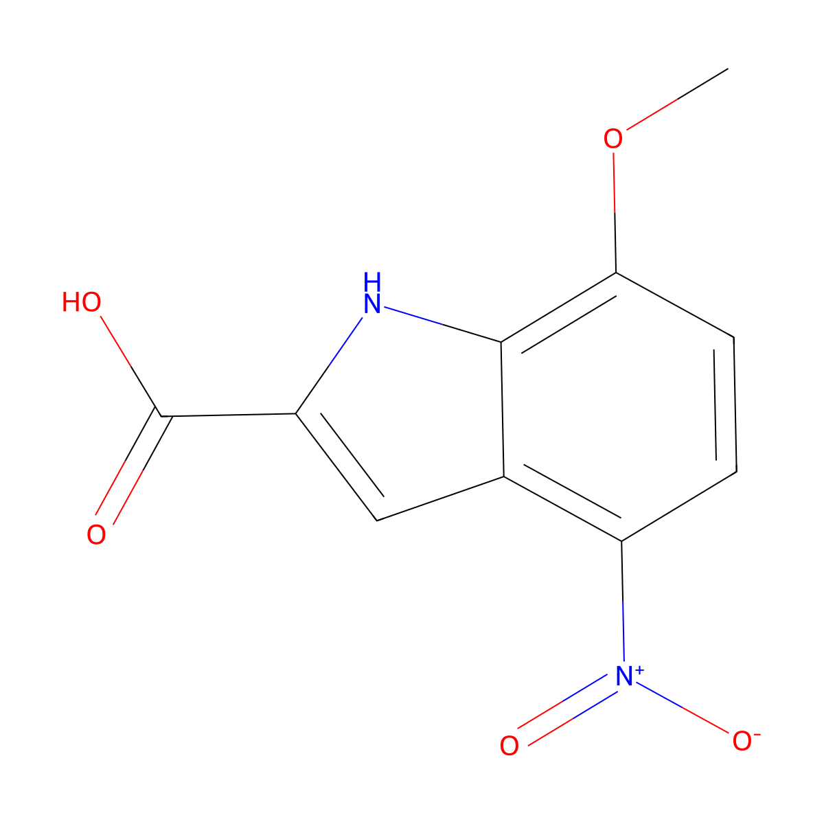 7-Methoxy-4-nitro-1H-indole-2-carboxylic acid molecular structure, CAS 2059954-60-6