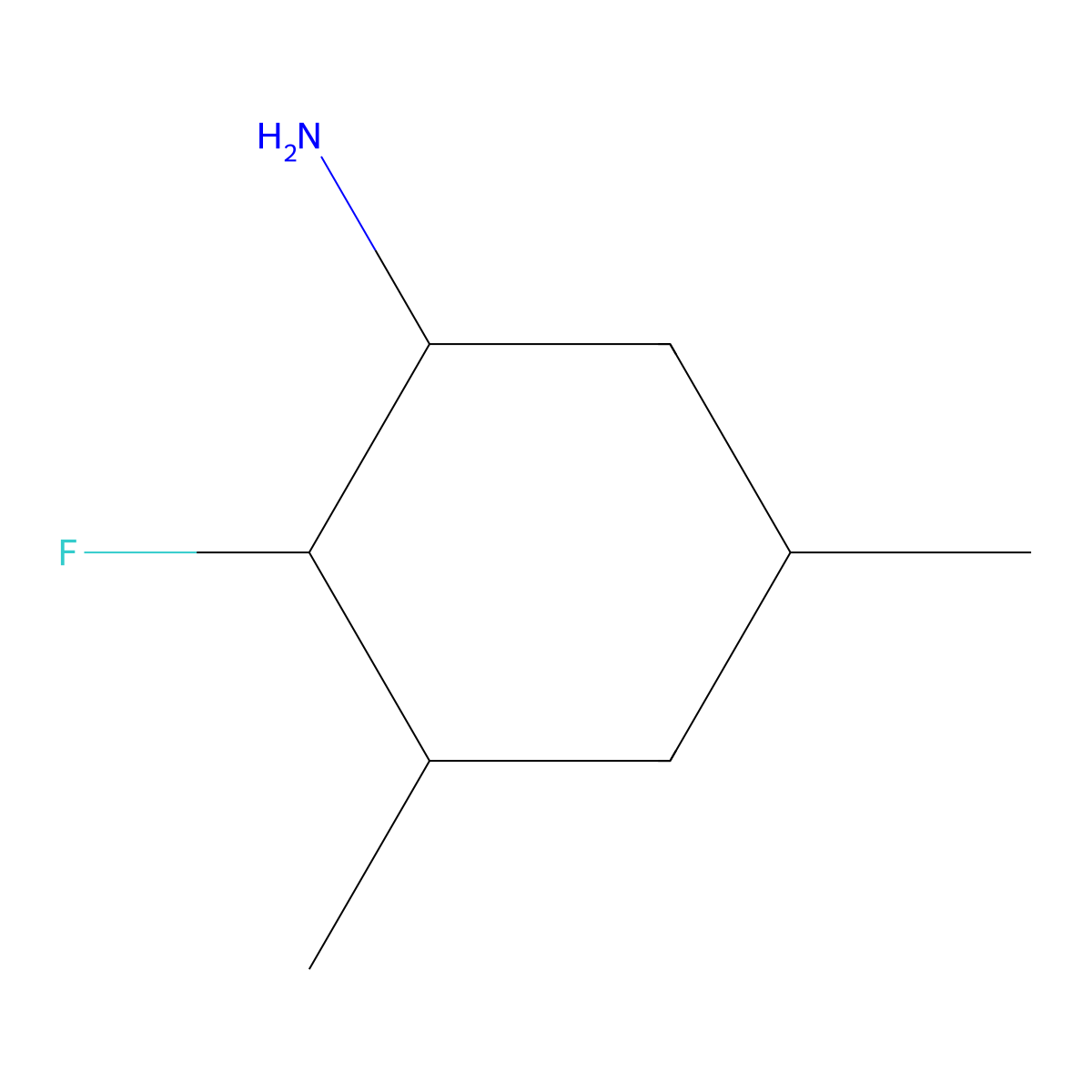 2-Fluoro-3,5-dimethylcyclohexan-1-amine molecular structure, CAS 2059954-62-8