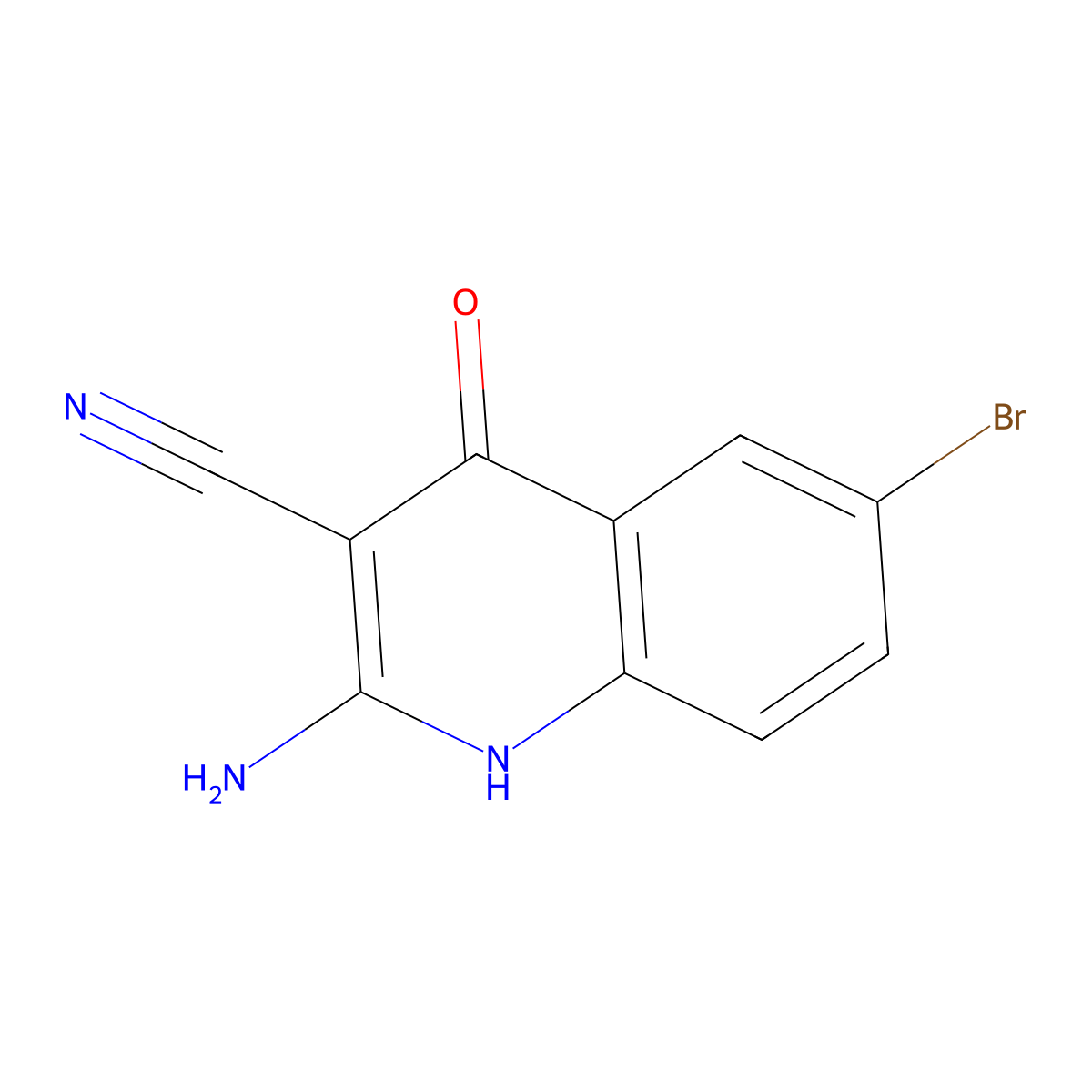 2-Amino-6-bromo-4-hydroxyquinoline-3-carbonitrile molecular structure, CAS 2059954-65-1