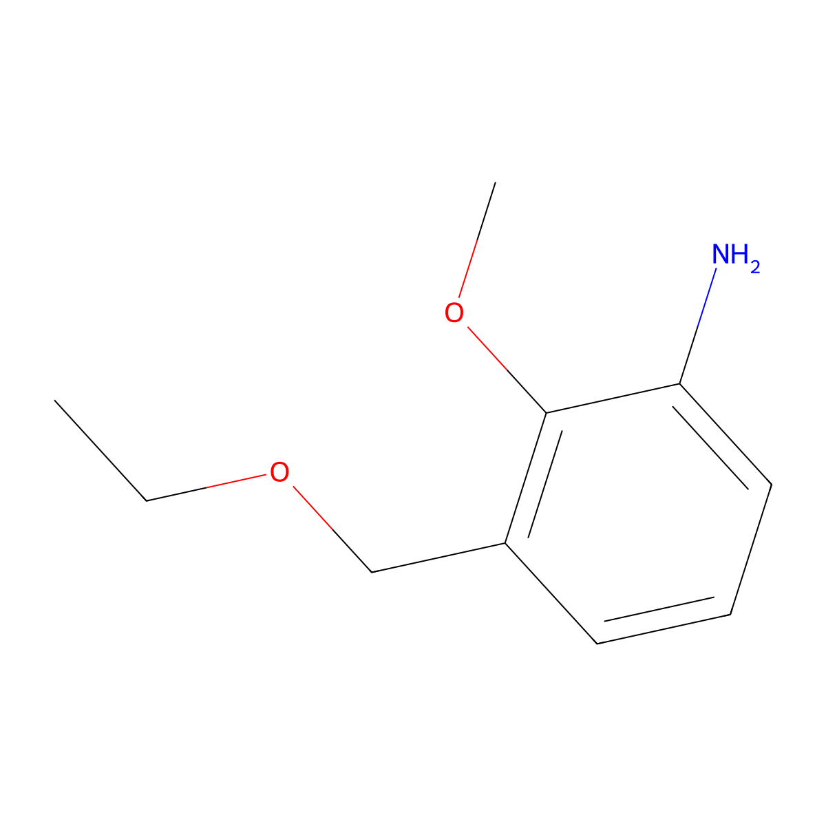 3-(Ethoxymethyl)-2-methoxyaniline molecular structure, CAS 2059954-73-1