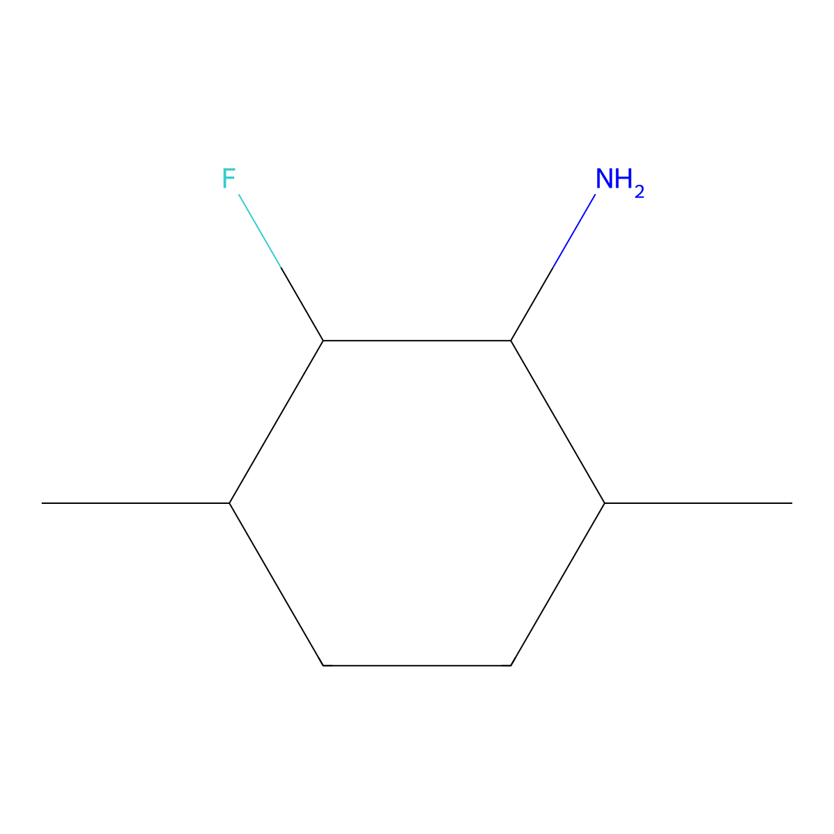 2-Fluoro-3,6-dimethylcyclohexan-1-amine molecular structure, CAS 2059954-80-0