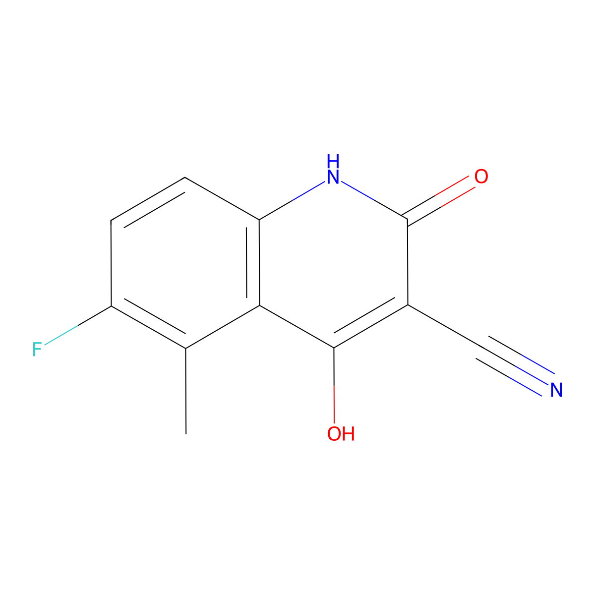 6-Fluoro-2,4-dihydroxy-5-methylquinoline-3-carbonitrile molecular structure, CAS 2059954-85-5