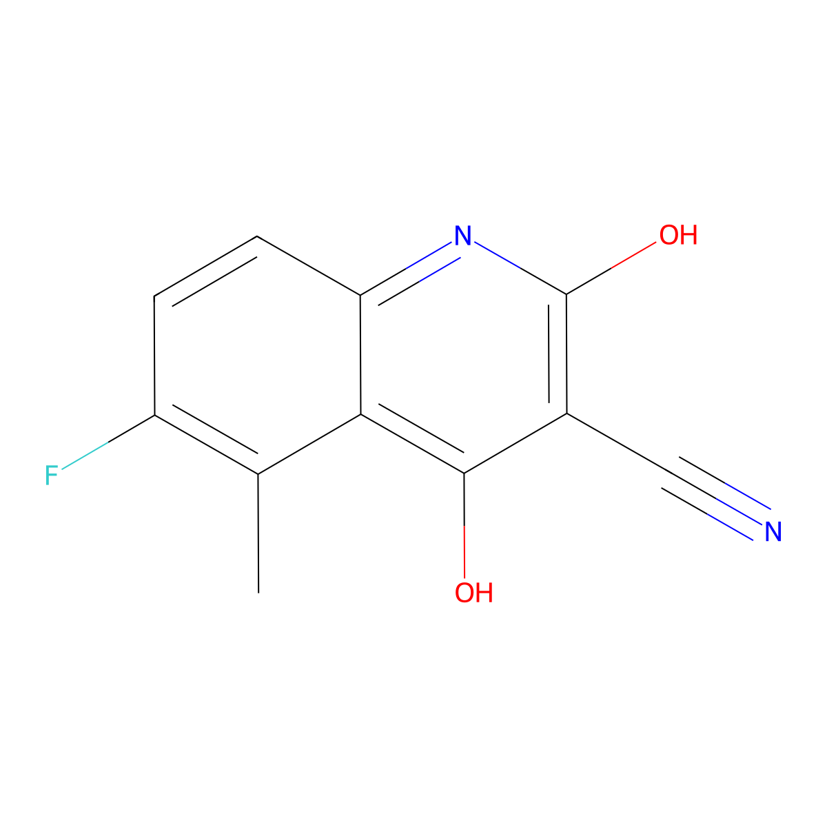 6-Fluoro-2,4-dihydroxy-5-methylquinoline-3-carbonitrile molecular structure, CAS 2059954-85-5