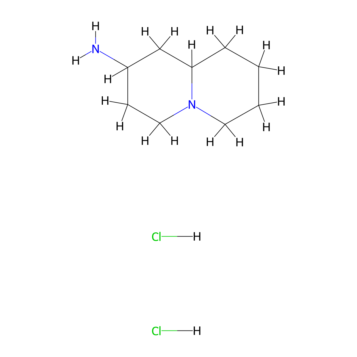 octahydro-1H-quinolizin-2-amine dihydrochloride molecular structure, CAS 2059954-86-6
