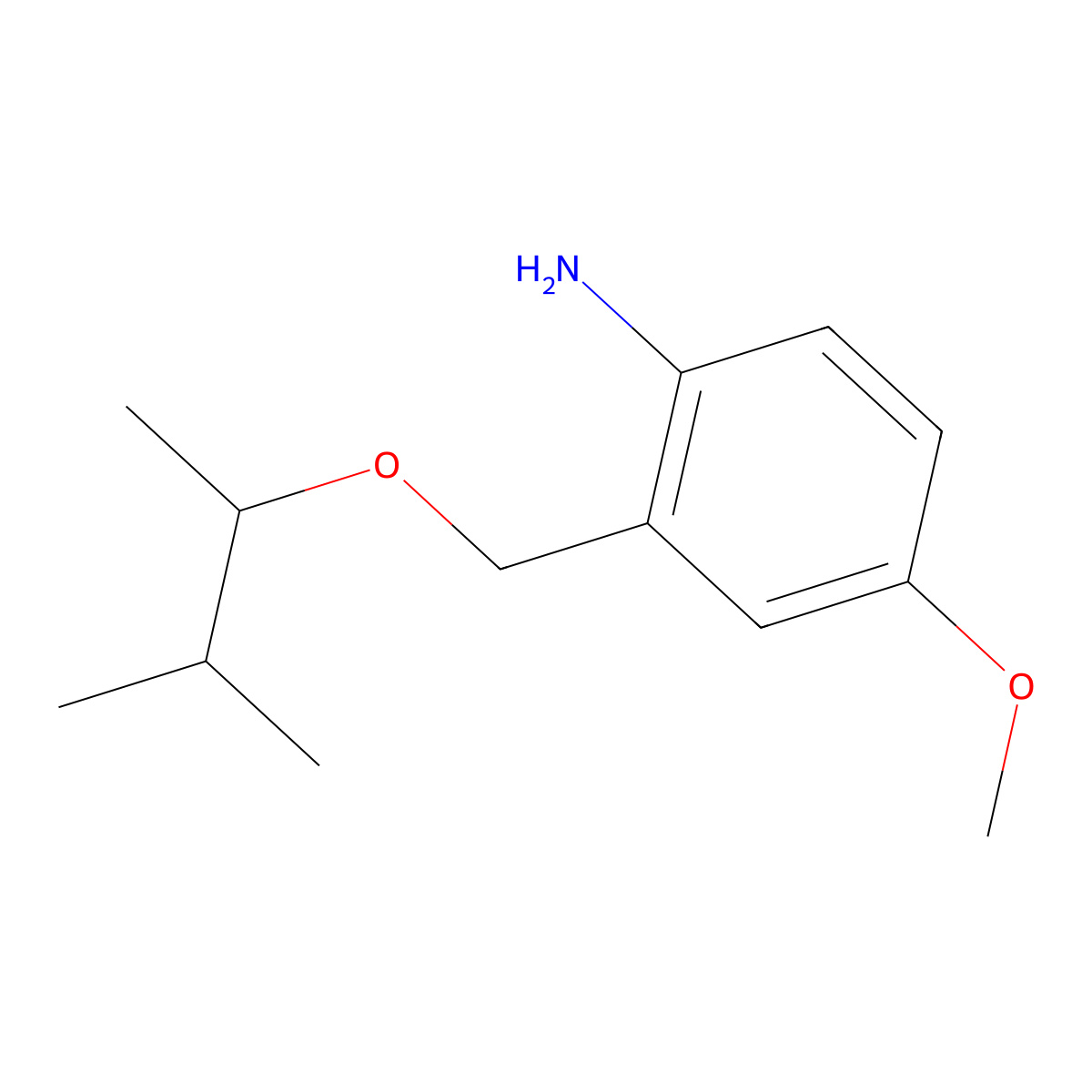 4-Methoxy-2-{[(3-methylbutan-2-yl)oxy]methyl}aniline molecular structure, CAS 2059954-87-7