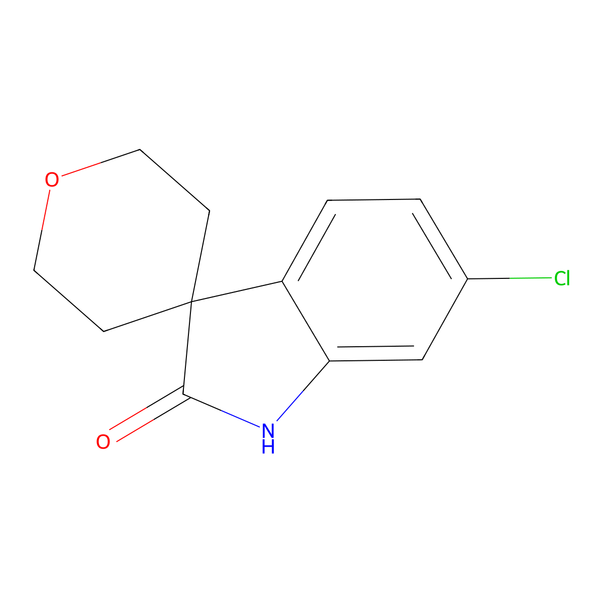 6-Chloro-1H-spiro[indole-3,4'-oxane]-2-one molecular structure, CAS 2059954-91-3