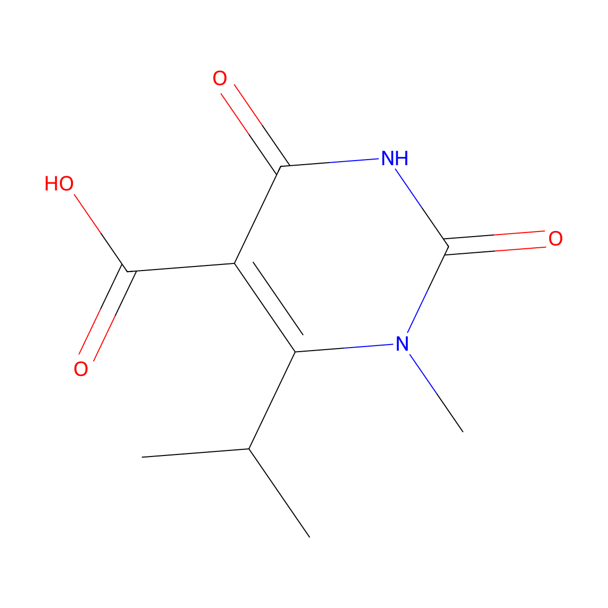 1-Methyl-2,4-dioxo-6-(propan-2-yl)-1,2,3,4-tetrahydropyrimidine-5-carboxylic acid molecular structure, CAS 2059954-97-9