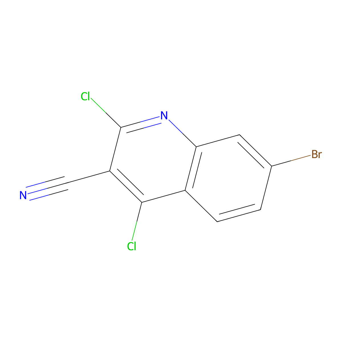 7-Bromo-2,4-dichloroquinoline-3-carbonitrile molecular structure, CAS 2059954-98-0