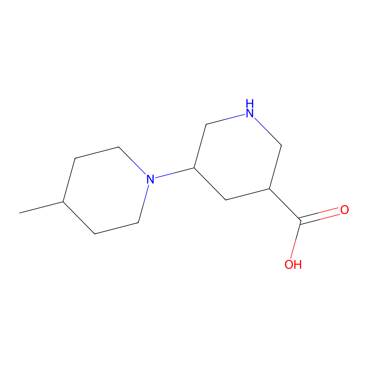 5-(4-Methylpiperidin-1-yl)piperidine-3-carboxylic acid molecular structure, CAS 2059955-03-0