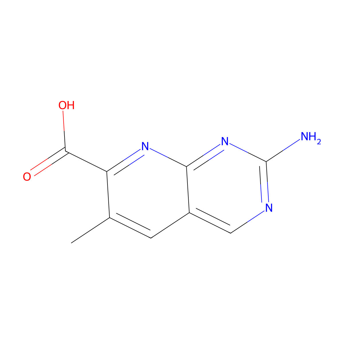 2-Amino-6-methylpyrido[2,3-d]pyrimidine-7-carboxylic acid molecular structure, CAS 2059955-04-1