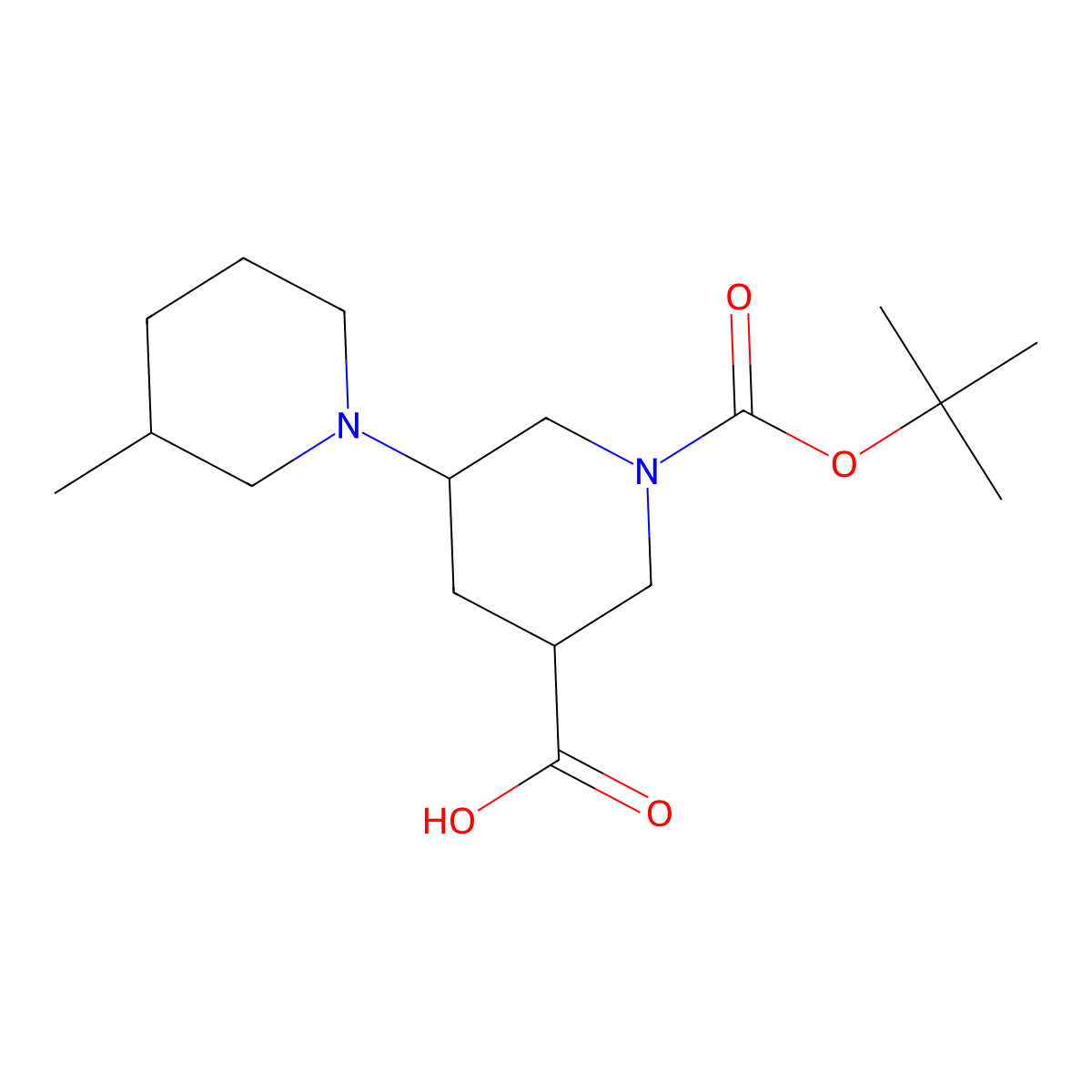 1-[(tert-Butoxy)carbonyl]-5-(3-methylpiperidin-1-yl)piperidine-3-carboxylic acid molecular structure, CAS 2059955-05-2