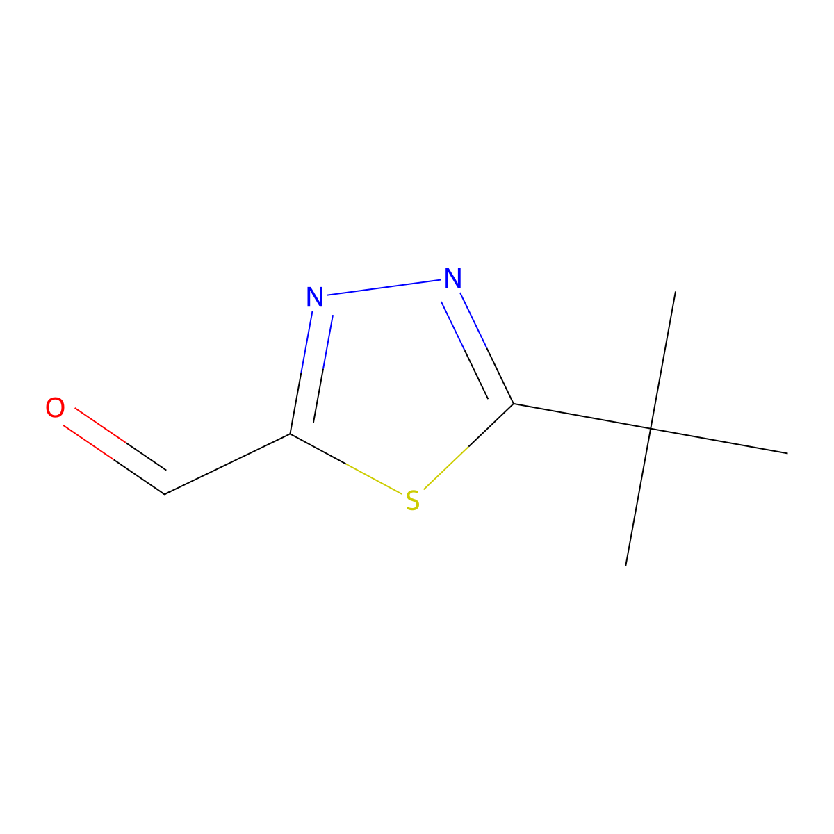 5-tert-Butyl-1,3,4-thiadiazole-2-carbaldehyde molecular structure, CAS 2059955-08-5
