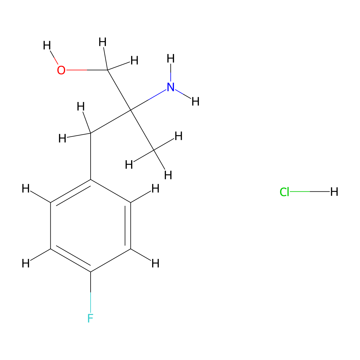 2-Amino-3-(4-fluorophenyl)-2-methylpropan-1-ol hydrochloride molecular structure, CAS 2059955-16-5