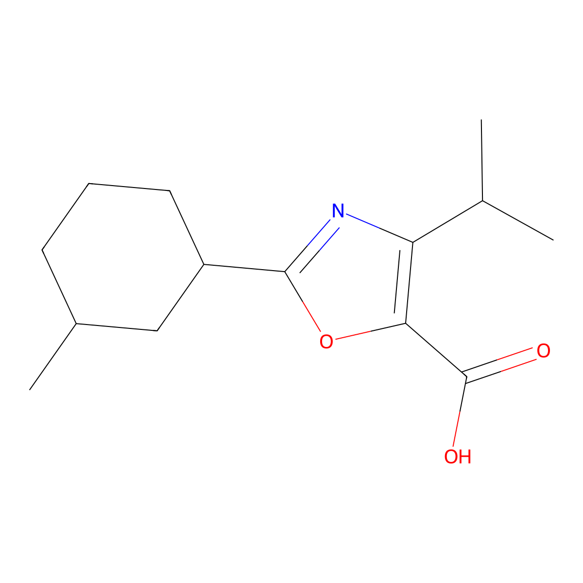 2-(3-Methylcyclohexyl)-4-(propan-2-yl)-1,3-oxazole-5-carboxylic acid molecular structure, CAS 2059955-24-5