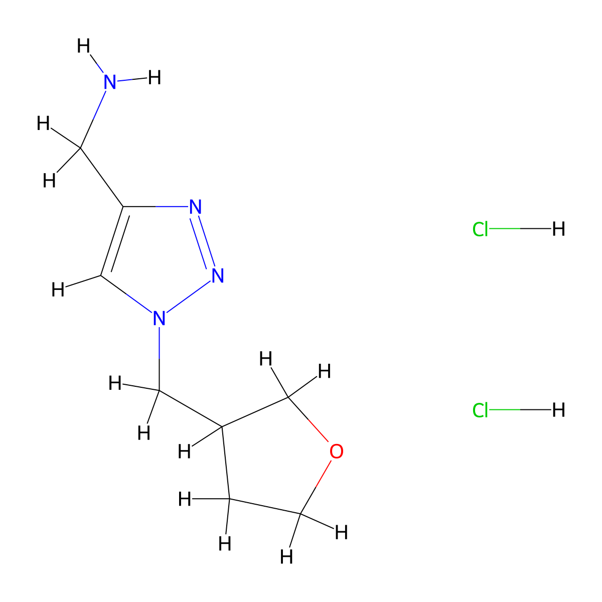 {1-[(oxolan-3-yl)methyl]-1H-1,2,3-triazol-4-yl}methanamine dihydrochloride molecular structure, CAS 2059955-33-6