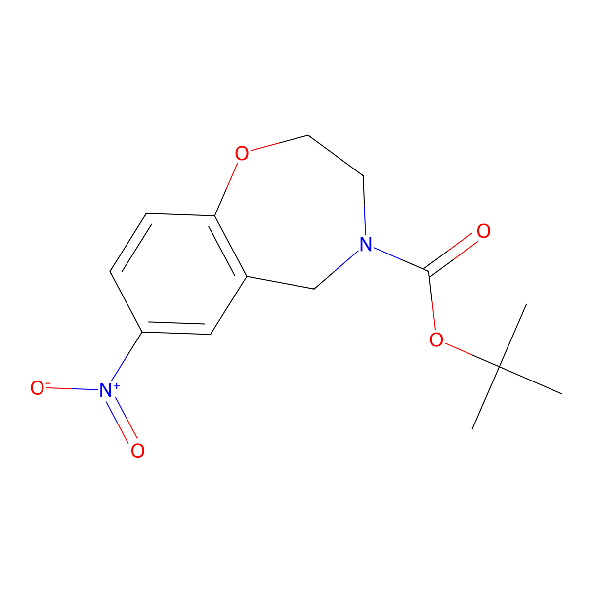Tert-butyl 7-nitro-2,3-dihydrobenzo[F][1,4]oxazepine-4(5H)-carboxylate molecular structure, CAS 2059955-35-8