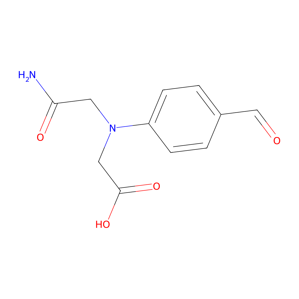 2-[(Carbamoylmethyl)(4-formylphenyl)amino]acetic acid molecular structure, CAS 2059955-37-0