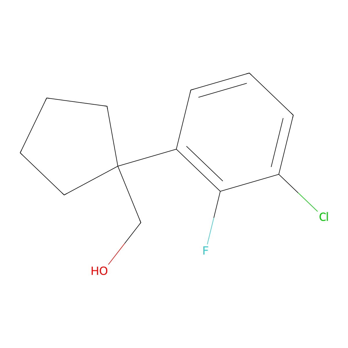 [1-(3-Chloro-2-fluorophenyl)cyclopentyl]methanol molecular structure, CAS 2059955-41-6