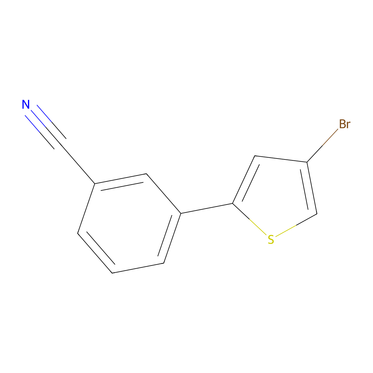 3-(4-Bromothiophen-2-yl)benzonitrile molecular structure, CAS 2059955-46-1