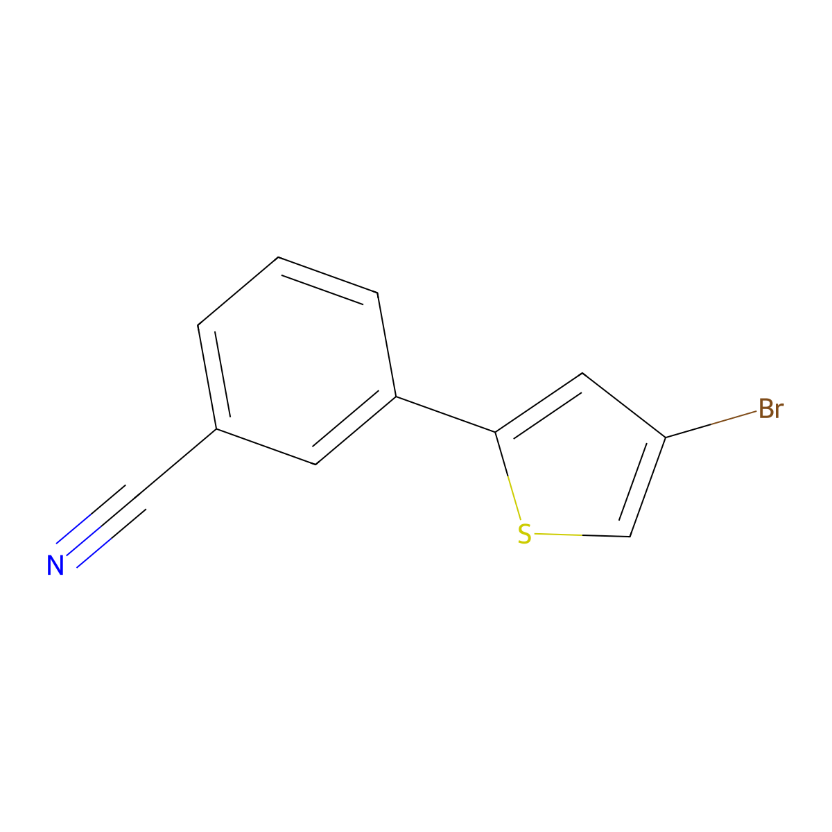 3-(4-Bromothiophen-2-yl)benzonitrile molecular structure, CAS 2059955-46-1