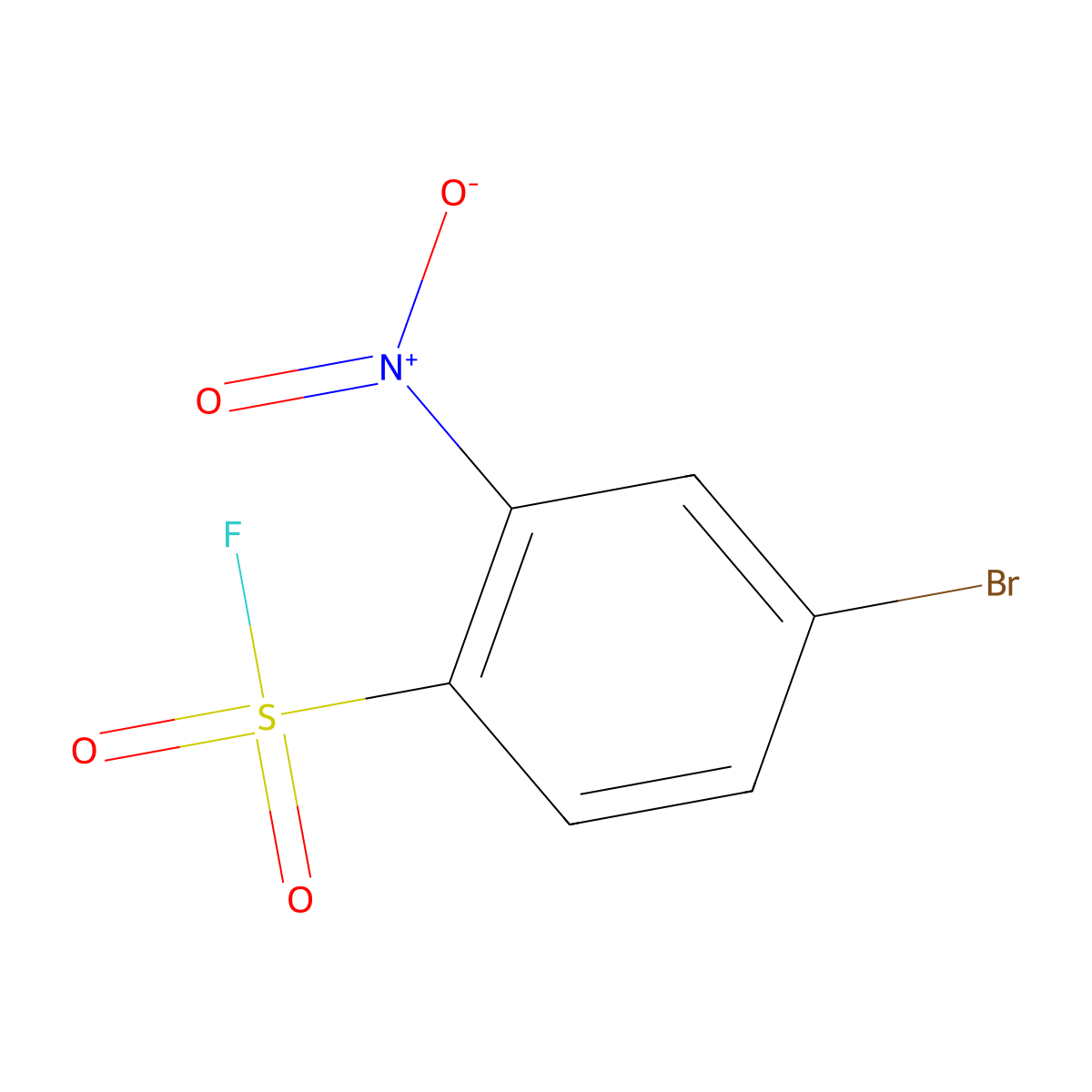 4-Bromo-2-nitrobenzene-1-sulfonyl fluoride molecular structure, CAS 2059955-54-1