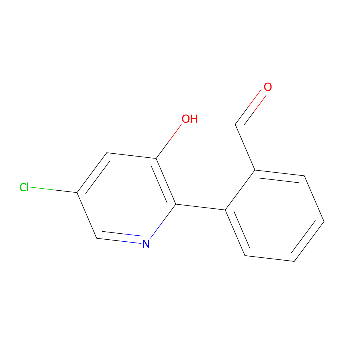 2-(5-Chloro-3-hydroxypyridin-2-yl)benzaldehyde molecular structure, CAS 2059955-56-3