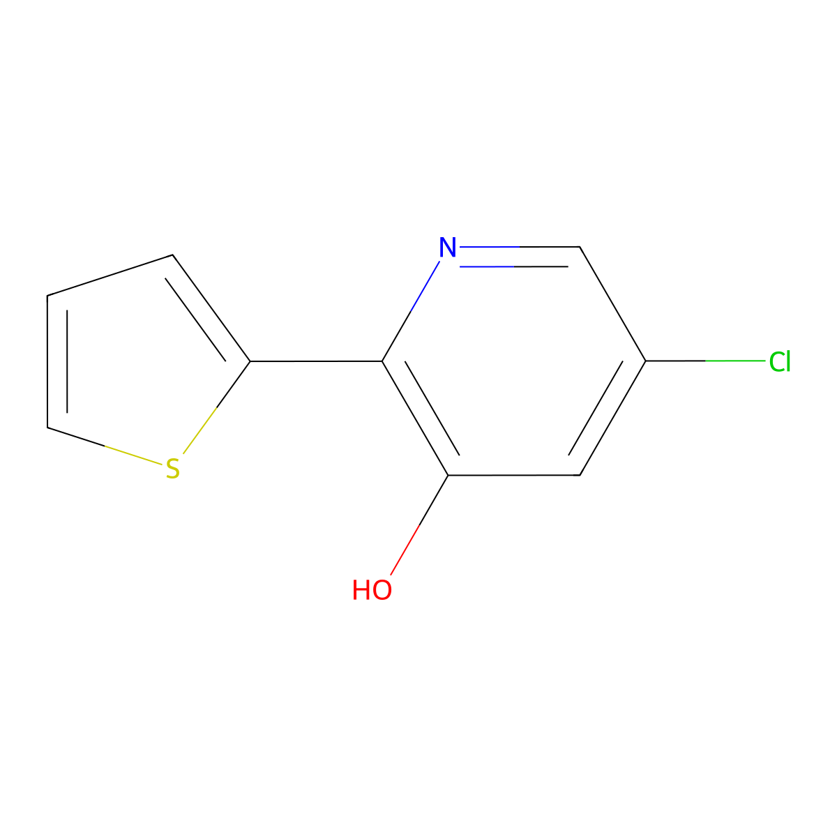 5-Chloro-2-(thiophen-2-yl)pyridin-3-ol molecular structure, CAS 2059955-64-3