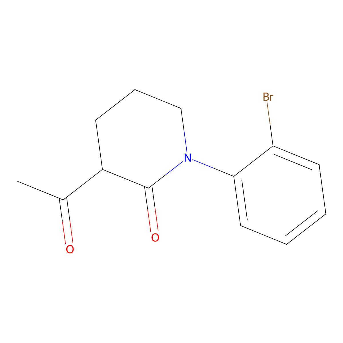 3-Acetyl-1-(2-bromophenyl)piperidin-2-one molecular structure, CAS 2059955-71-2