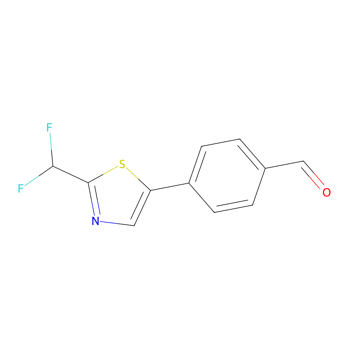 4-[2-(Difluoromethyl)-1,3-thiazol-5-yl]benzaldehyde molecular structure, CAS 2059955-81-4