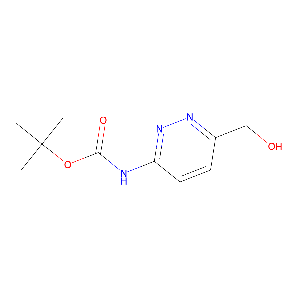tert-butyl N-[6-(hydroxymethyl)pyridazin-3-yl]carbamate molecular structure, CAS 2059955-88-1