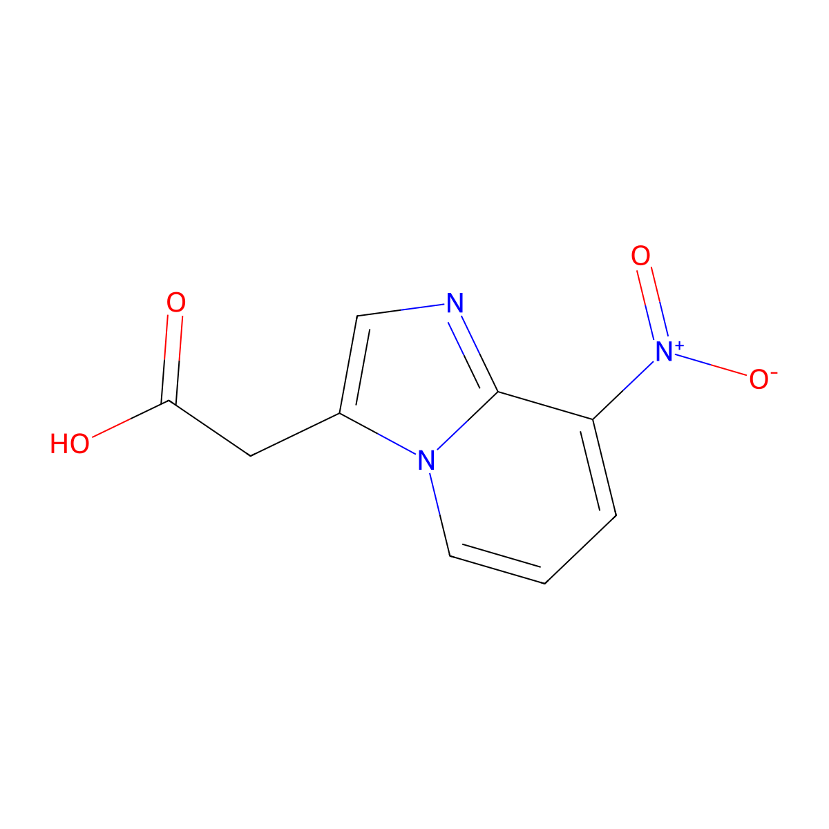 2-{8-Nitroimidazo[1,2-a]pyridin-3-yl}acetic acid molecular structure, CAS 2059955-89-2