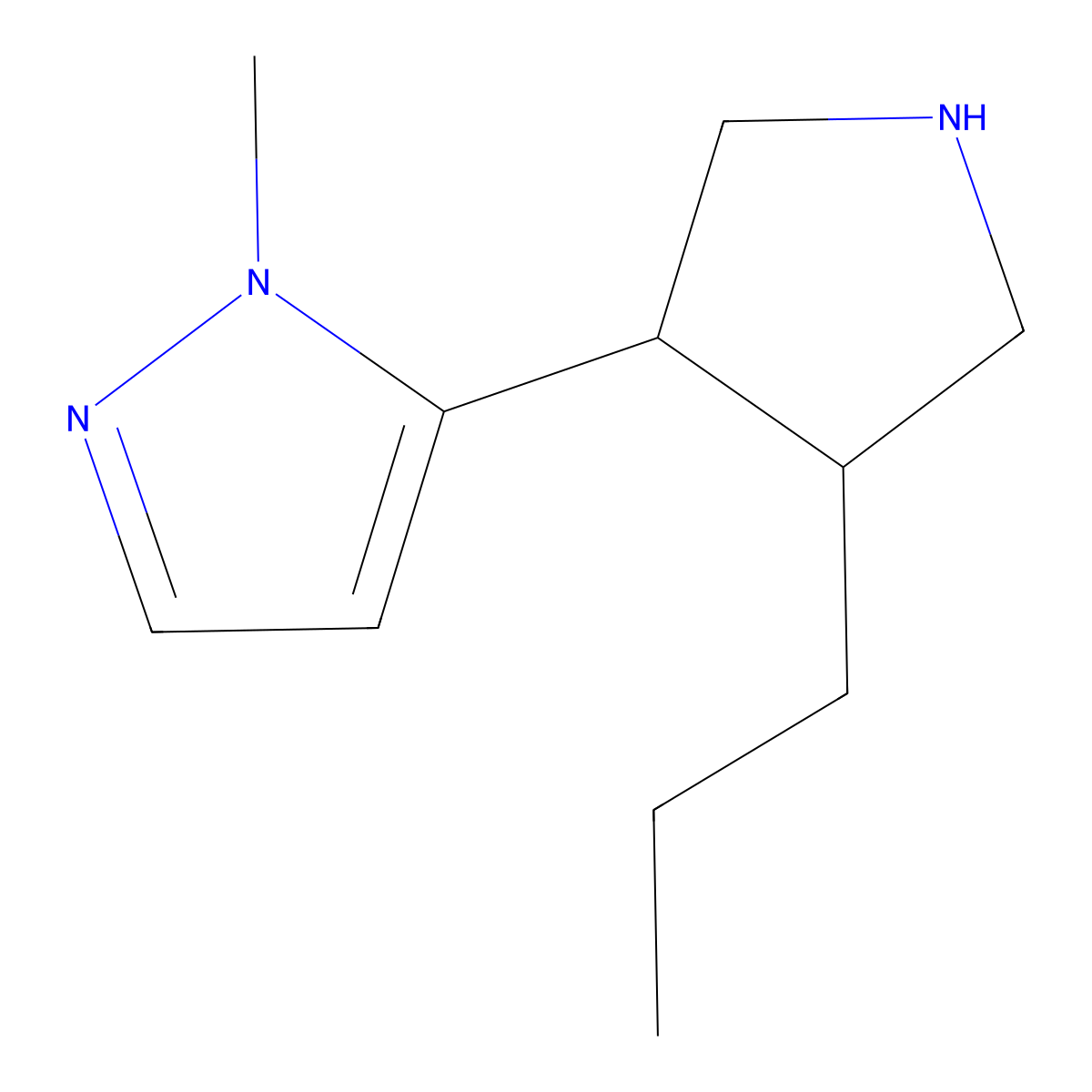 1-Methyl-5-(4-propylpyrrolidin-3-yl)-1H-pyrazole molecular structure, CAS 2059955-90-5