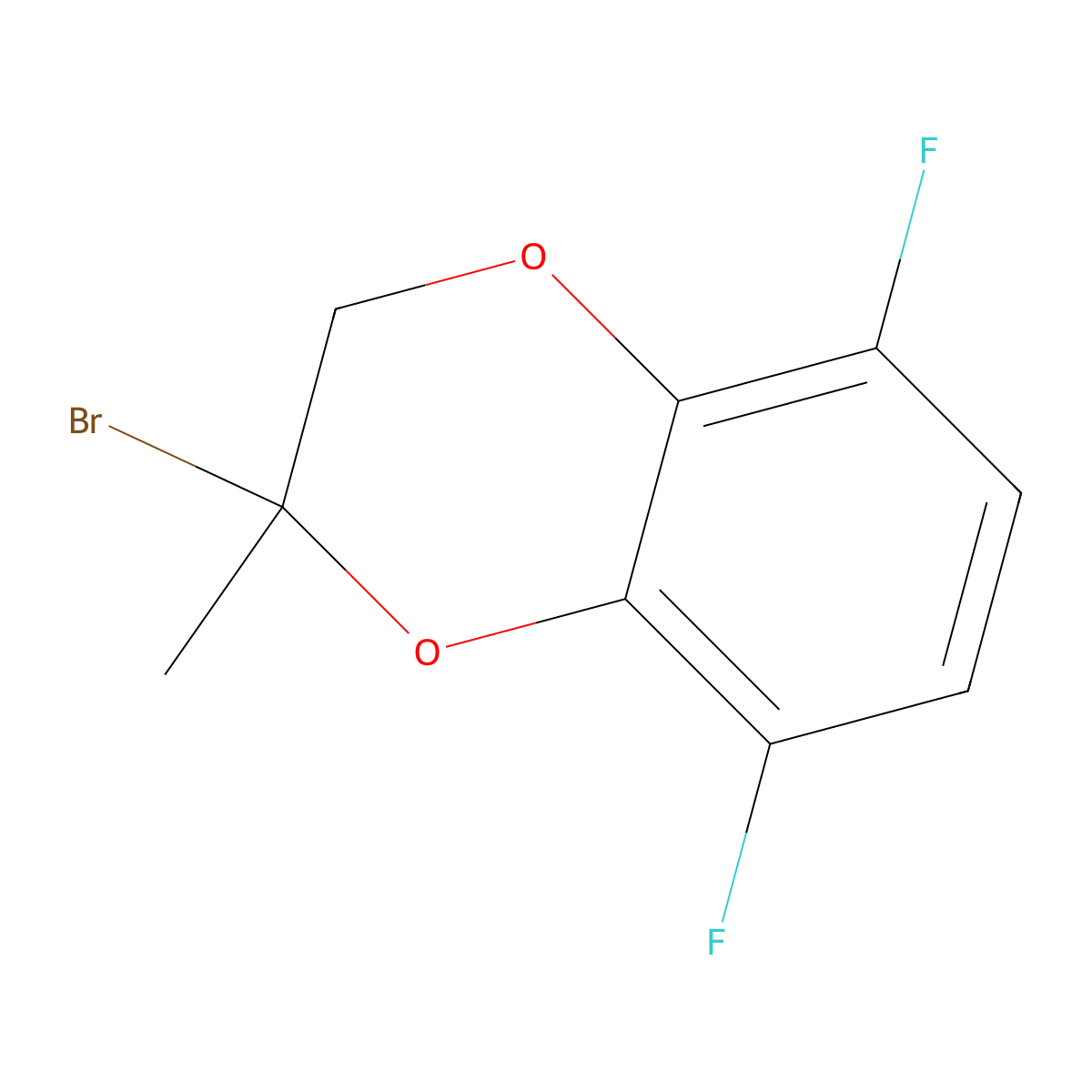 2-Bromo-5,8-difluoro-2-methyl-2,3-dihydro-1,4-benzodioxine molecular structure, CAS 2059955-92-7