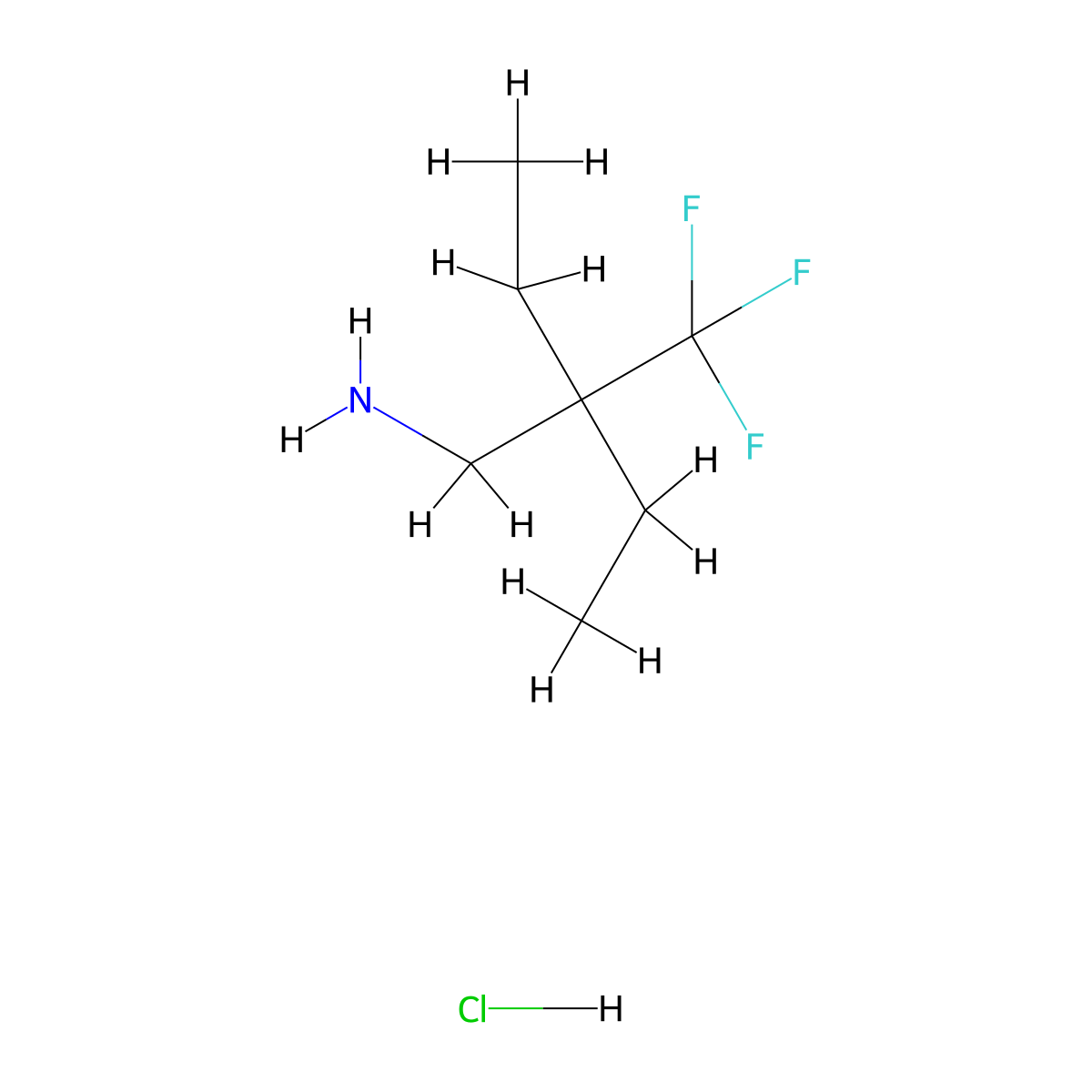 3-(Aminomethyl)-3-(trifluoromethyl)pentane hydrochloride molecular structure, CAS 2059955-96-1