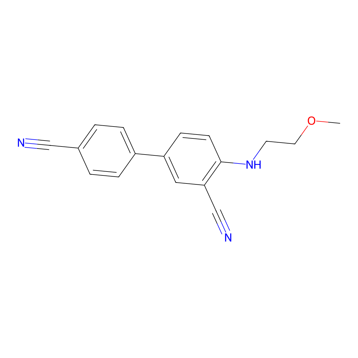 4-[(2-Methoxyethyl)amino]-[1,1'-biphenyl]-3,4'-dicarbonitrile molecular structure, CAS 2059955-97-2