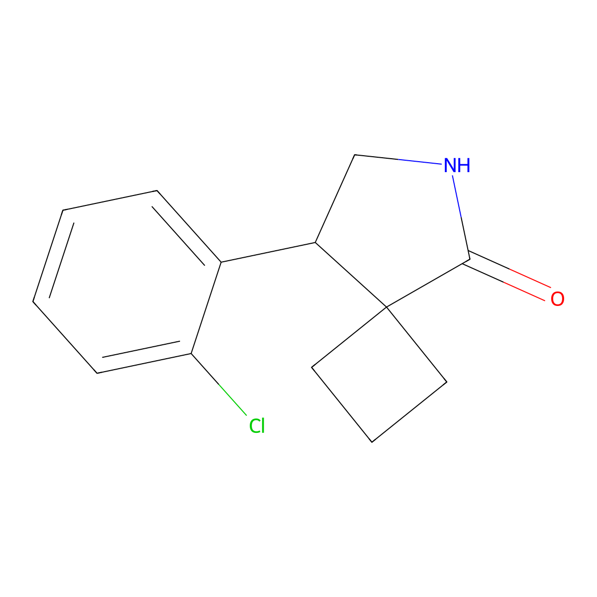 8-(2-Chlorophenyl)-6-azaspiro[3.4]octan-5-one molecular structure, CAS 2059956-01-1