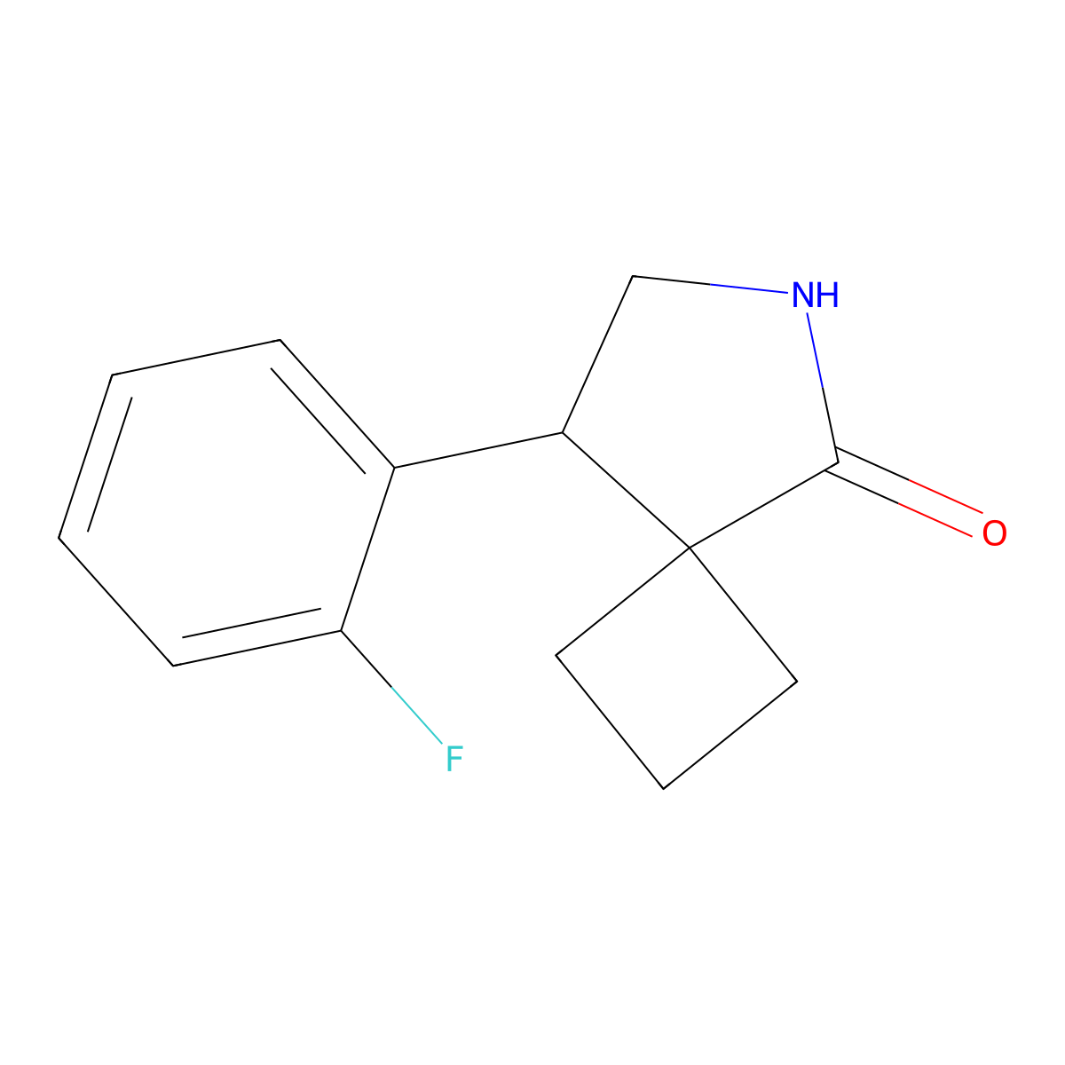 8-(2-Fluorophenyl)-6-azaspiro[3.4]octan-5-one molecular structure, CAS 2059956-05-5