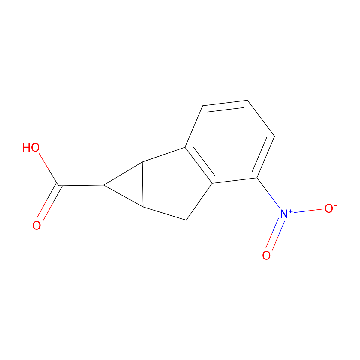 5-Nitro-1H,1aH,6H,6aH-cyclopropa[a]indene-1-carboxylic acid molecular structure, CAS 2059956-10-2
