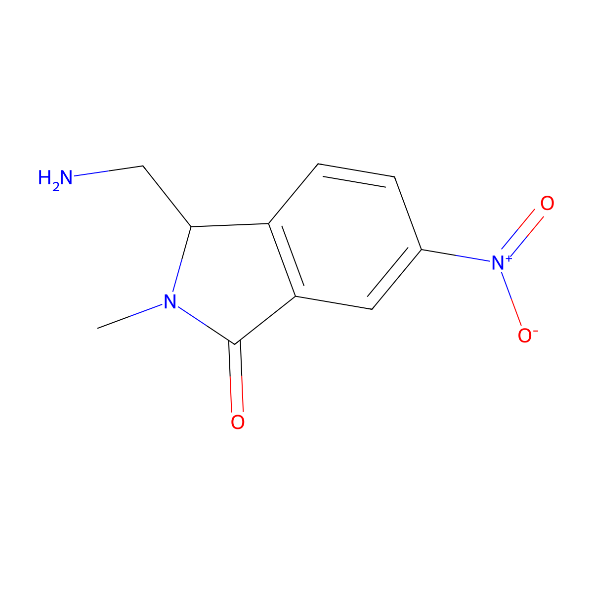 3-(Aminomethyl)-2-methyl-6-nitro-2,3-dihydro-1H-isoindol-1-one molecular structure, CAS 2059956-13-5
