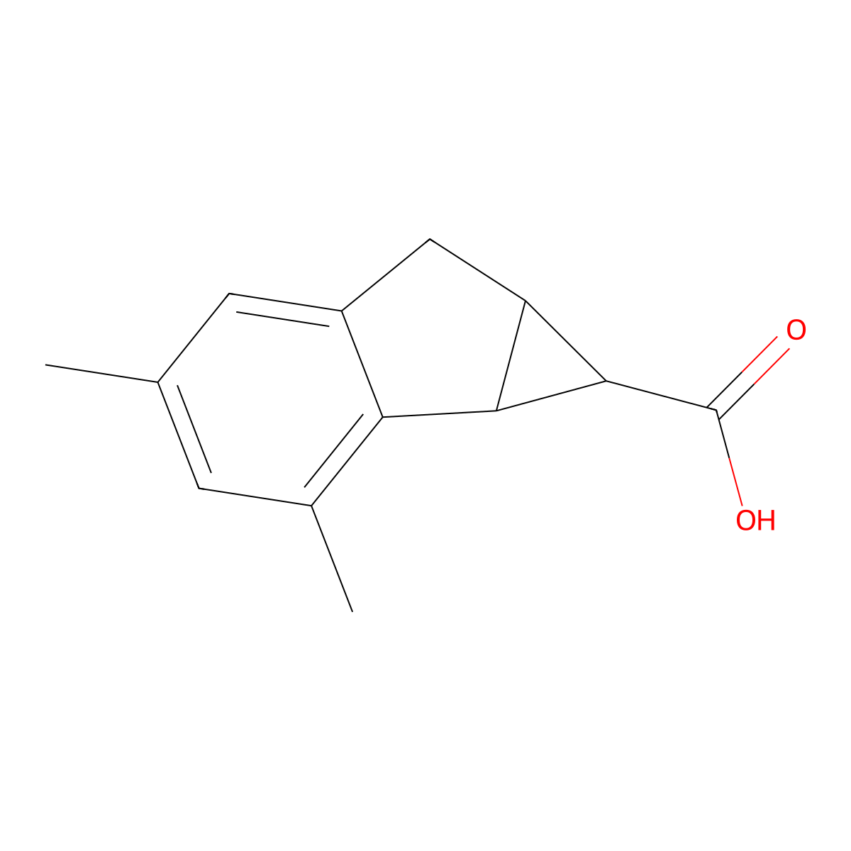 2,4-Dimethyl-1H,1aH,6H,6aH-cyclopropa[a]indene-1-carboxylic acid molecular structure, CAS 2059956-17-9