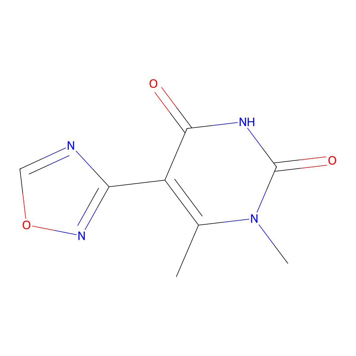 1,6-Dimethyl-5-(1,2,4-oxadiazol-3-yl)-1,2,3,4-tetrahydropyrimidine-2,4-dione molecular structure, CAS 2059956-18-0