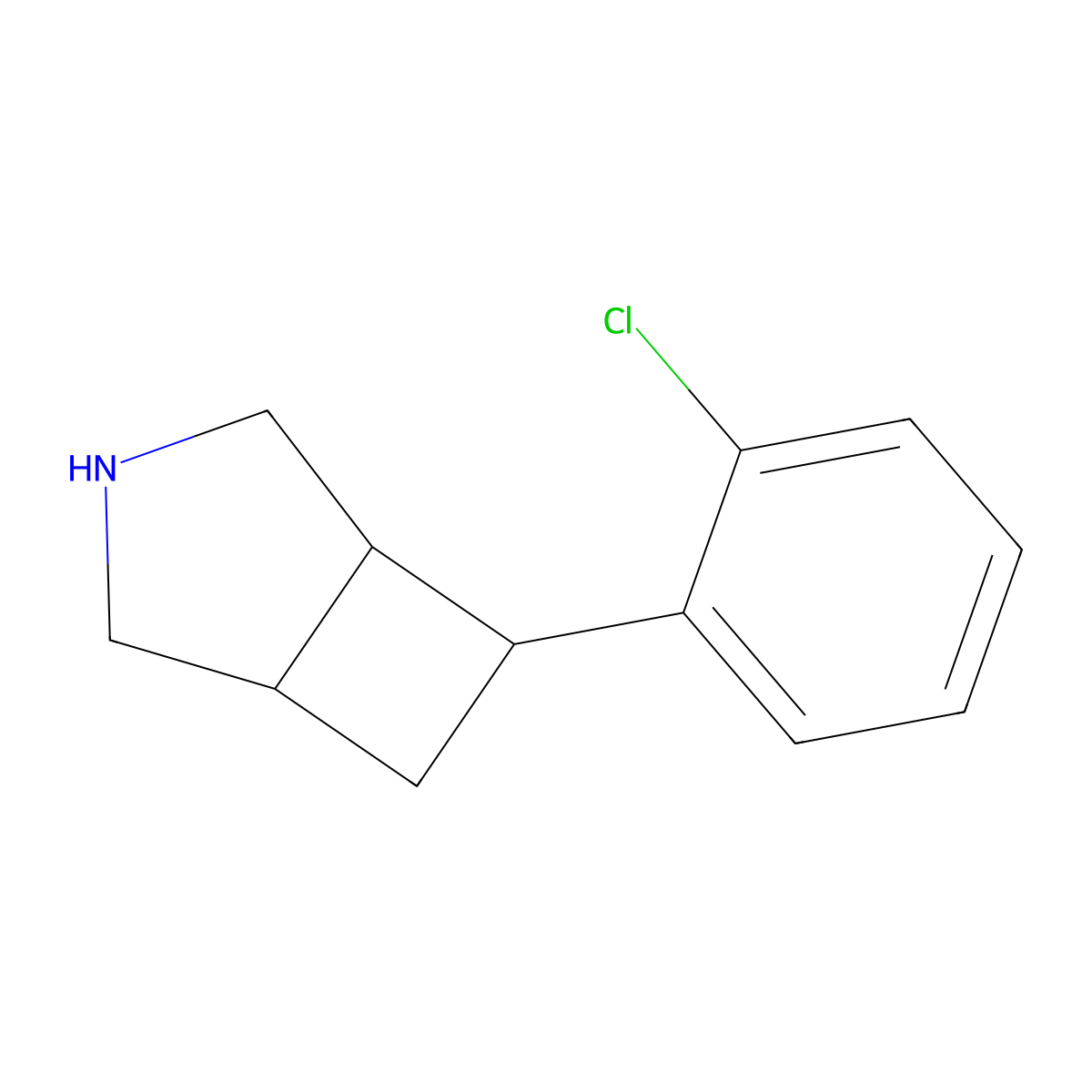 6-(2-Chlorophenyl)-3-azabicyclo[3.2.0]heptane molecular structure, CAS 2059956-26-0