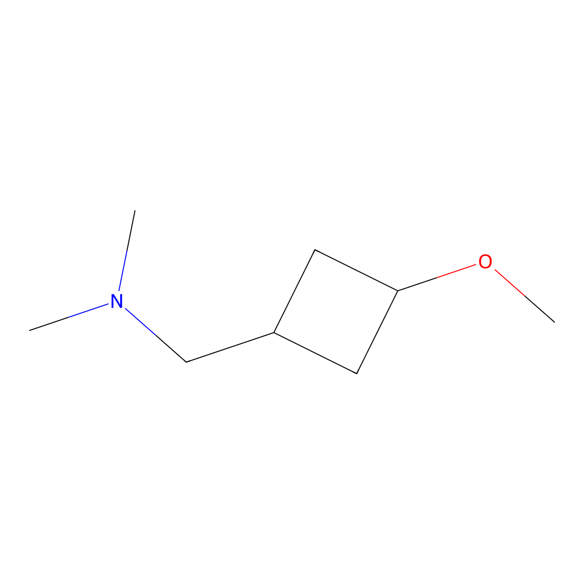 [(3-Methoxycyclobutyl)methyl]dimethylamine molecular structure, CAS 2059965-44-3