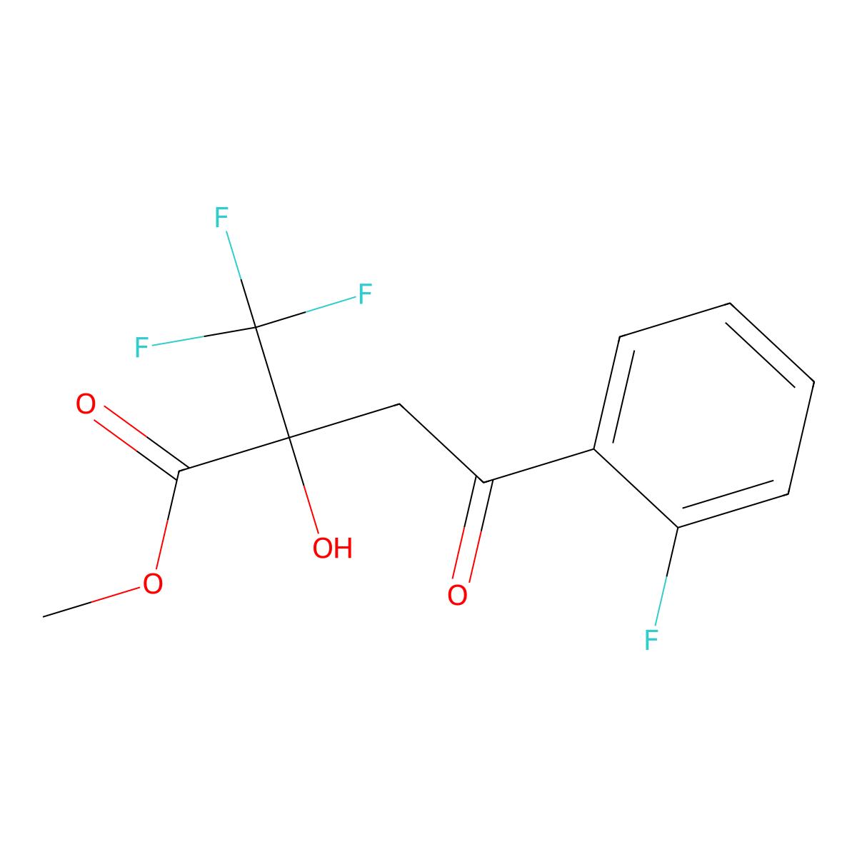 Methyl 4-(2-fluorophenyl)-2-hydroxy-4-oxo-2-(trifluoromethyl)butanoate molecular structure, CAS 2059965-52-3