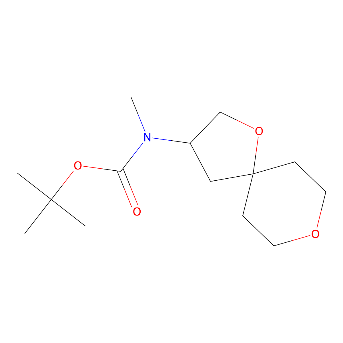 tert-Butyl N-{1,8-dioxaspiro[4.5]decan-3-yl}-N-methylcarbamate molecular structure, CAS 2059965-57-8