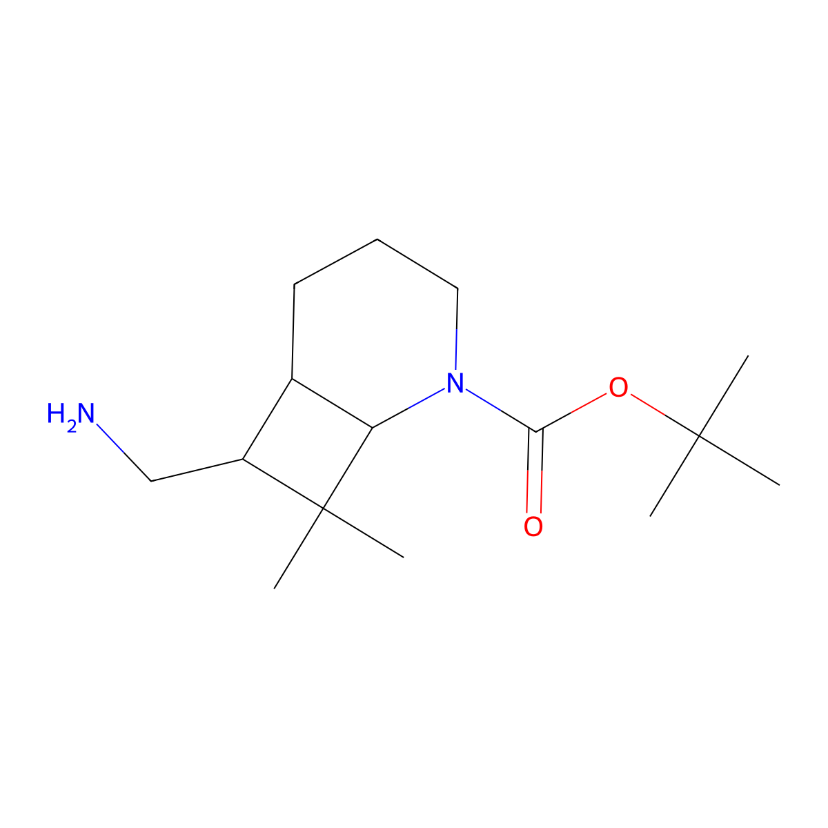 tert-Butyl 7-(aminomethyl)-8,8-dimethyl-2-azabicyclo[4.2.0]octane-2-carboxylate molecular structure, CAS 2059965-63-6