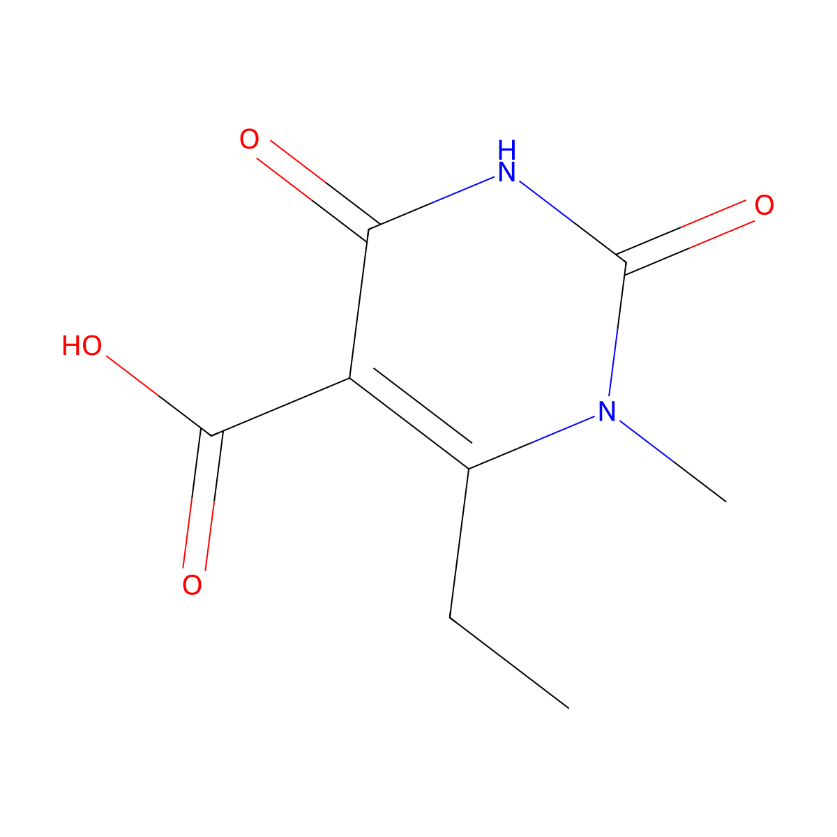 6-Ethyl-1-methyl-2,4-dioxo-1,2,3,4-tetrahydropyrimidine-5-carboxylic acid molecular structure, CAS 2059965-72-7