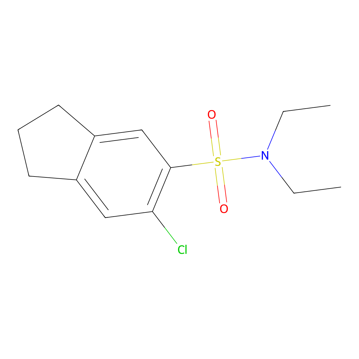 6-Chloro-N,N-diethyl-2,3-dihydro-1H-indene-5-sulfonamide molecular structure, CAS 2059965-74-9