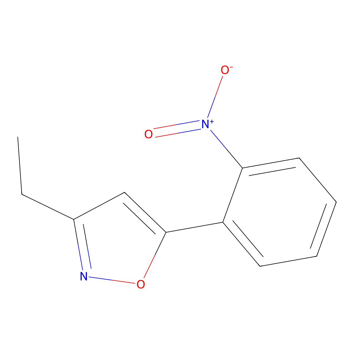 3-Ethyl-5-(2-nitrophenyl)-1,2-oxazole molecular structure, CAS 2059965-91-0