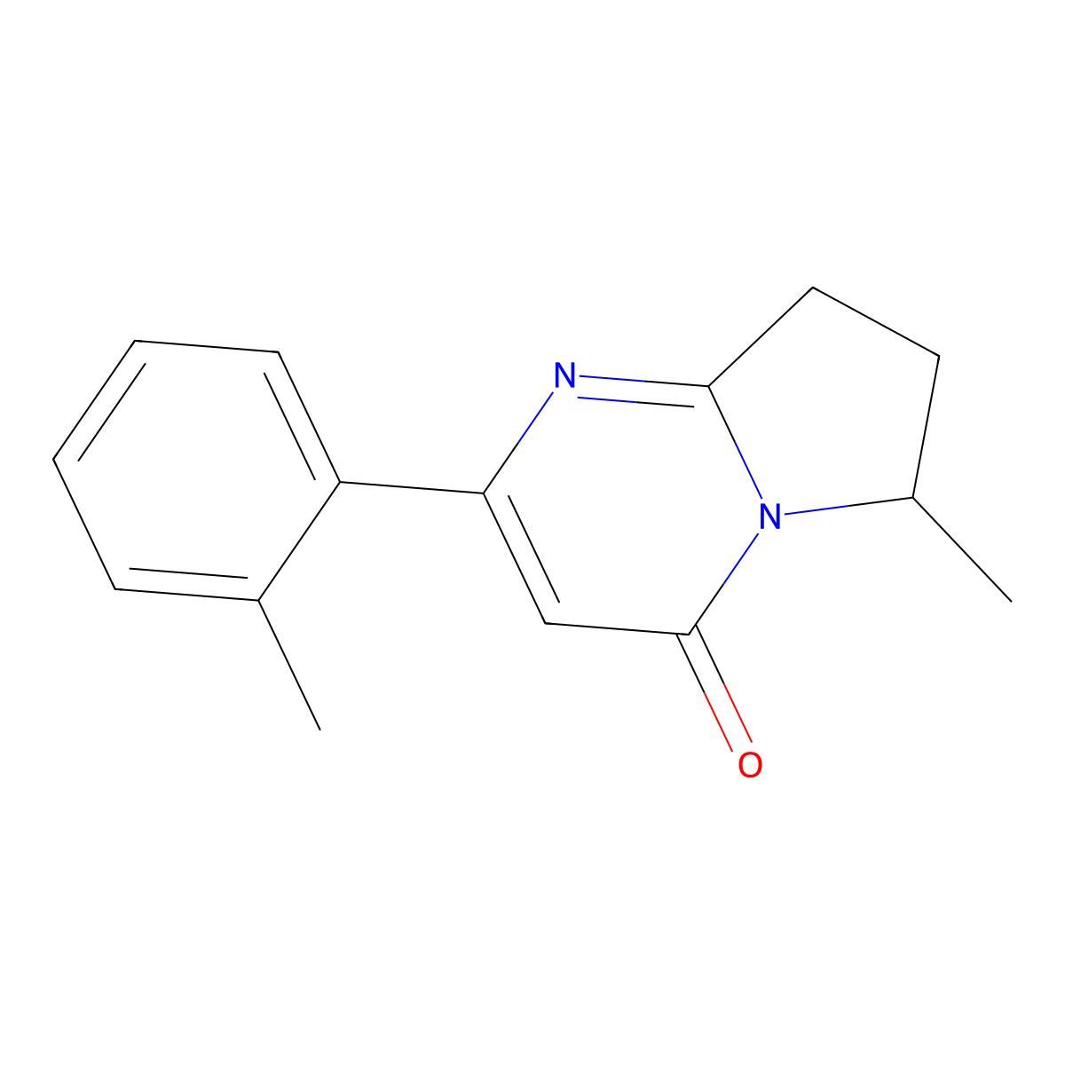 6-Methyl-2-(2-methylphenyl)-4H,6H,7H,8H-pyrrolo[1,2-a]pyrimidin-4-one molecular structure, CAS 2059965-92-1